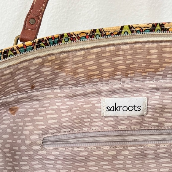 Sakroots Colorful Boho Artists Circle Metro Coated Canvas Tote - Picture 10 of 13